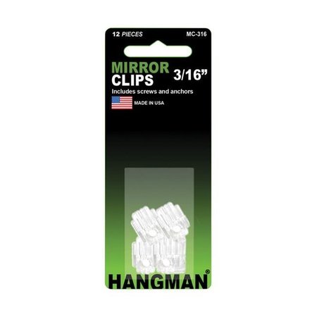 HANGMAN PRODUCTS Hangman Products 5911417 12 Piece Hanger Mirror Holder Clip 5911417